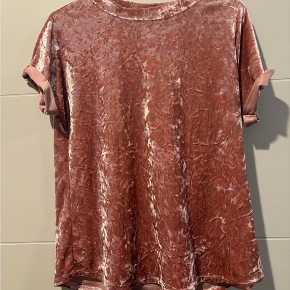 1.4.3. Story by Line Up Tops - 1.4.3. Story by Line Up Pink Velvet Short Sleeve T-Shirt
